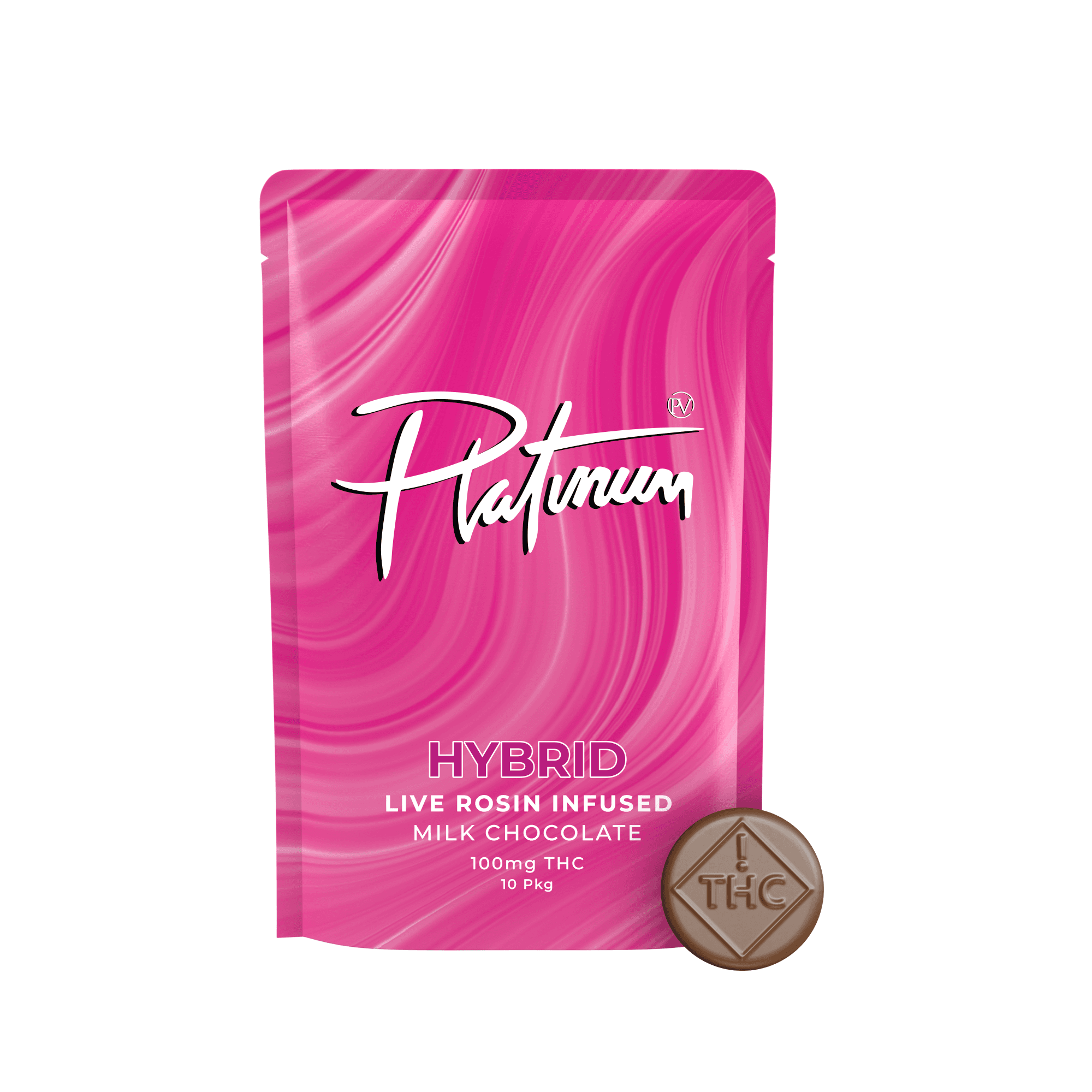 Platinum Strawberry Live Rosin Milk Chocolate Bites 100mg (10x10mg)