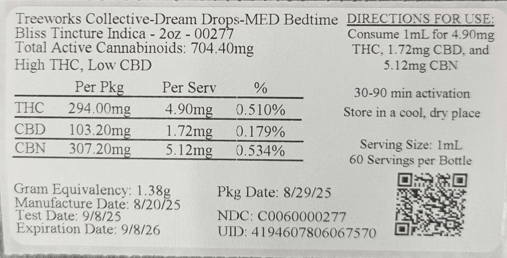 Treeworks Treeworks Collective-Dream Drops-MED Bedtime Bliss Tincture Indica-2oz-00385