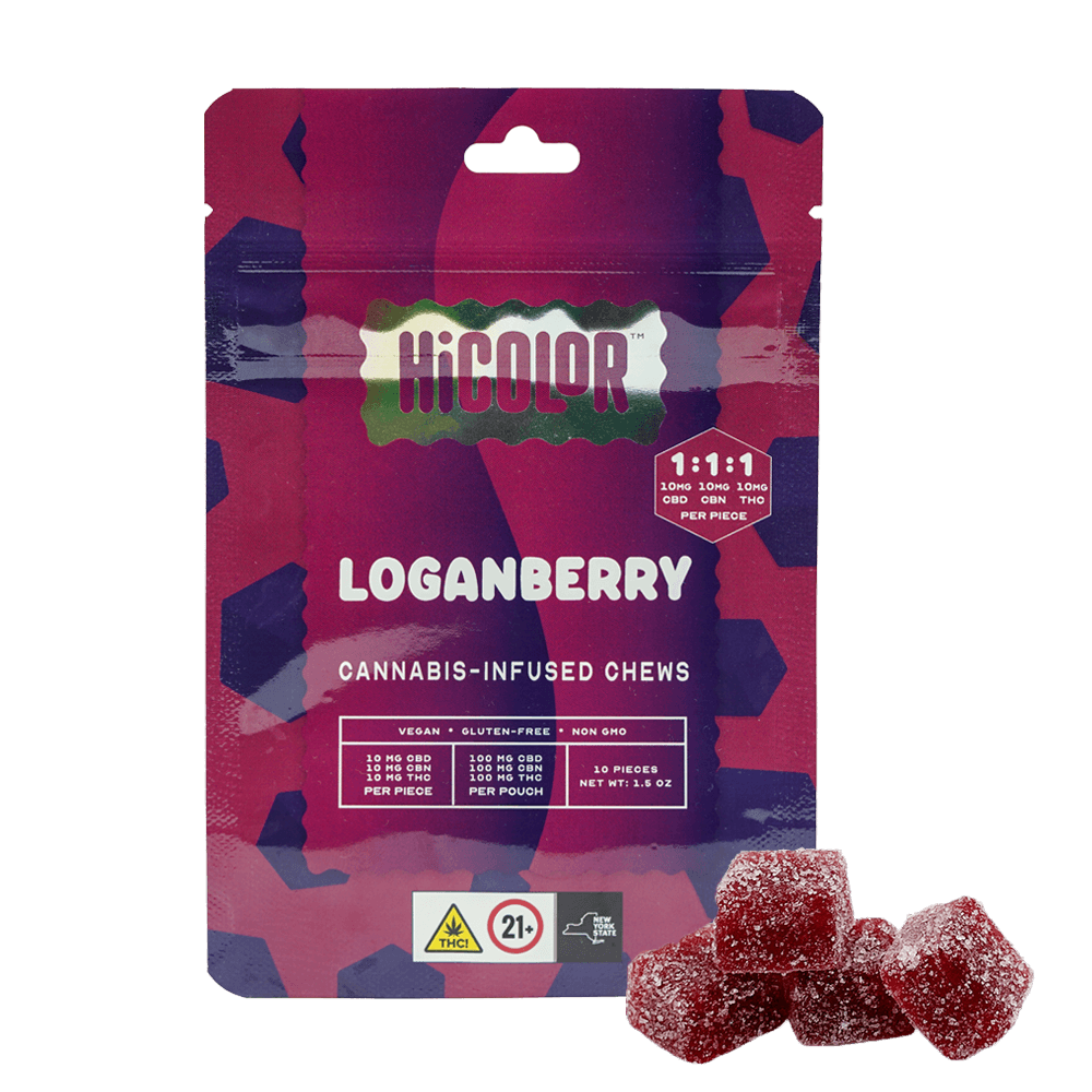 HiCOLOR 1:1:1 Loganberry [10pk] (100mg CBN/100mg CBD/100mg THC)