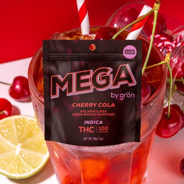 Grön Gron | Mega | Cherry Cola | Indica | Solventless Hash Rosin | Edibles | 100mg