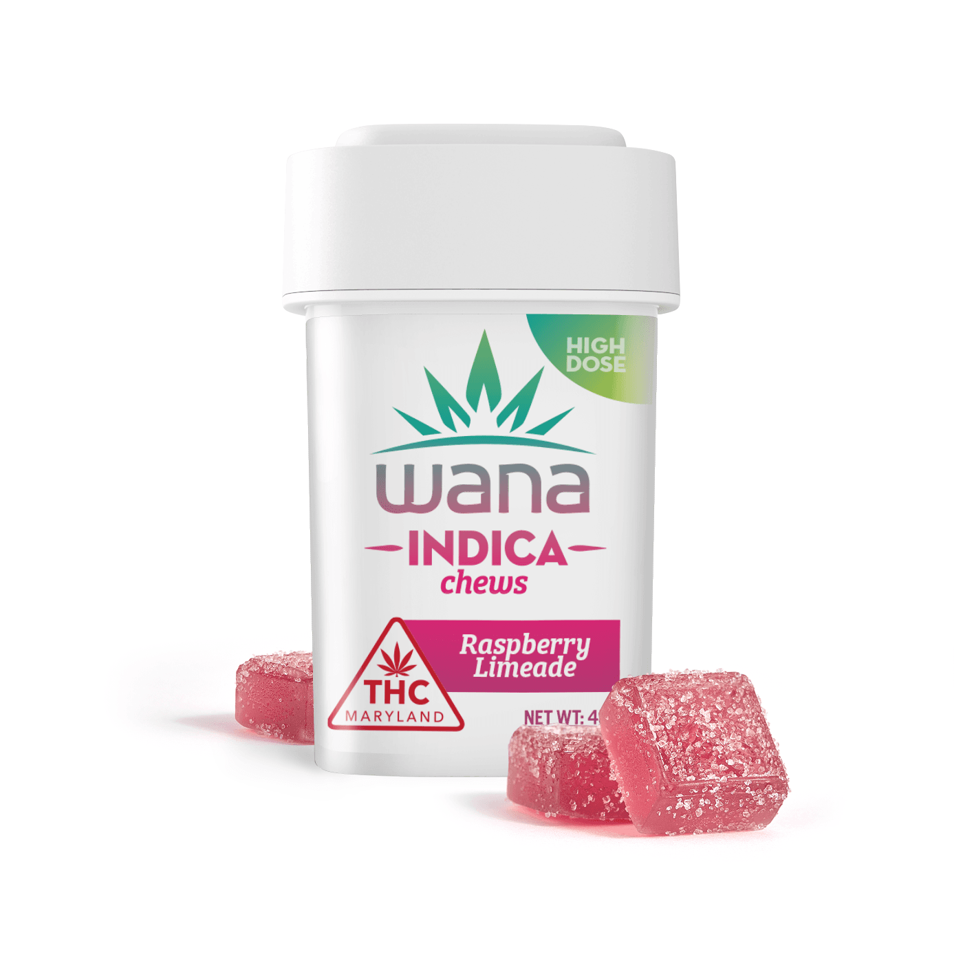 Wana Raspberry Limeade - Indica [10pk] (400mg)