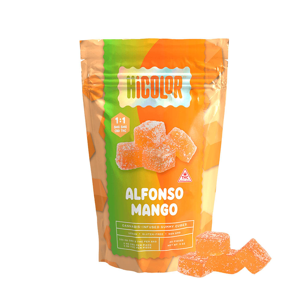 HiCOLOR Alfonso Mango 1:1 CBD:THC | 5mg/20pk Gummies
