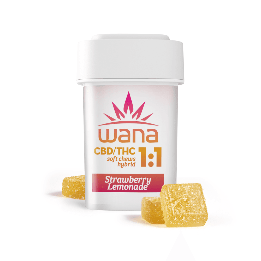 Wana 20mg, Strawberry Lemonade (1:1 CBD:THC) - Soft Chews - 10ct