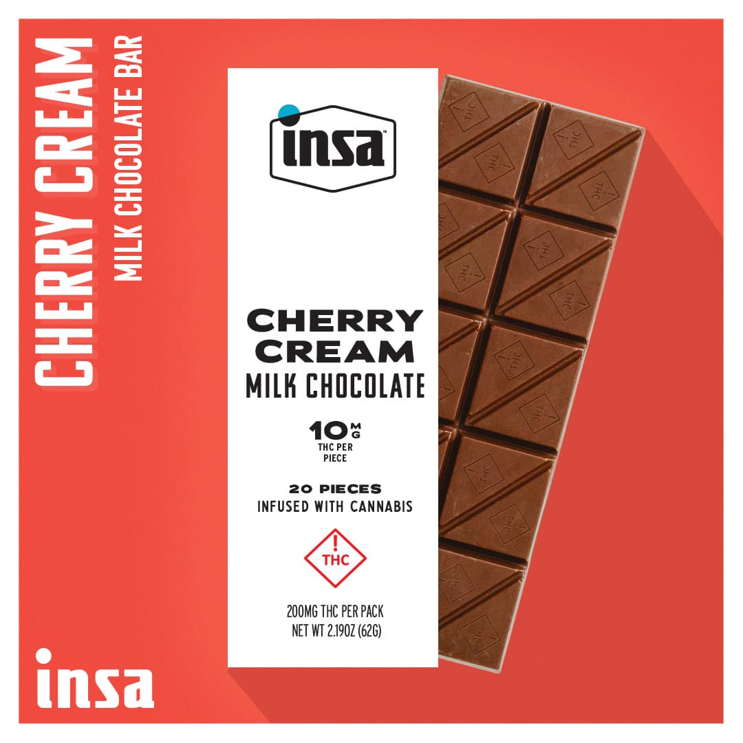 Insa Chocolates - Cherry Cream Milk Chocolate Bar - 200mg
