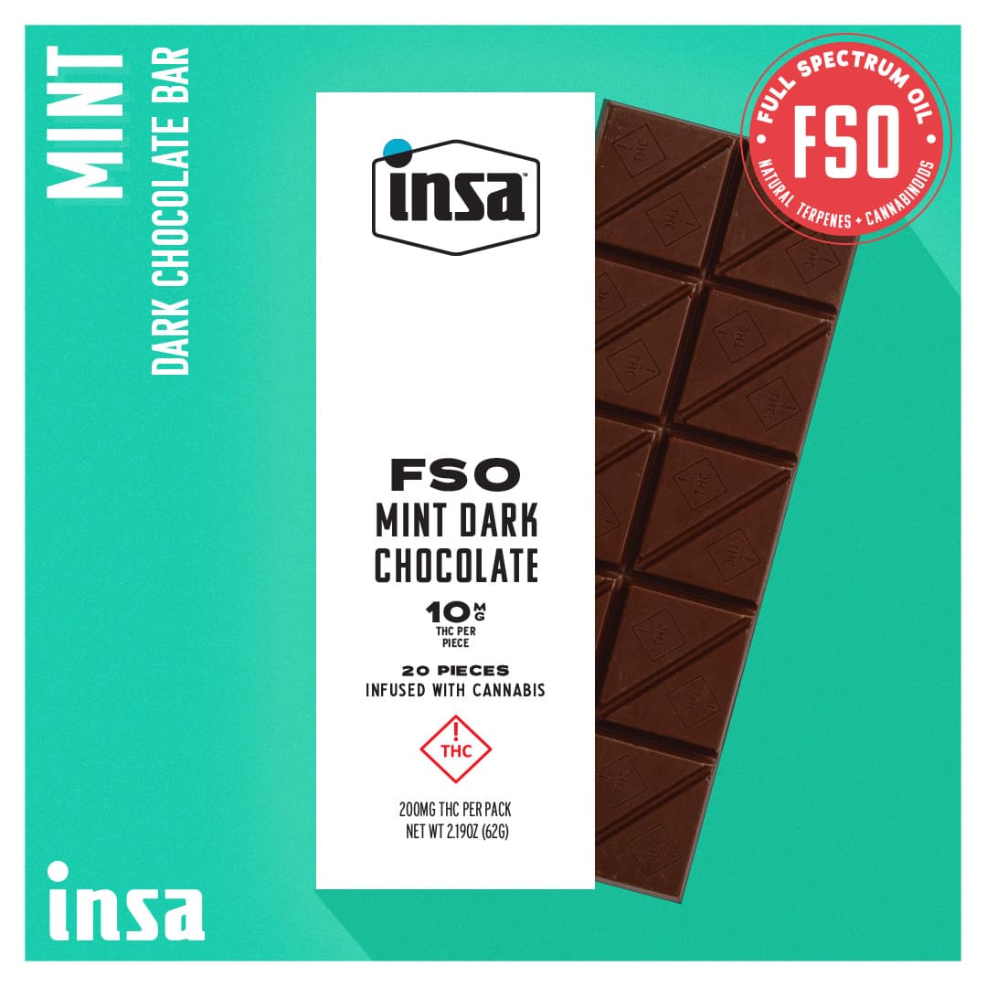 Insa Chocolates - FSO Mint Dark Chocolate Bar - 200mg