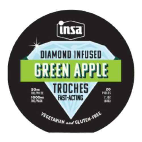 Insa Green Apple Diamond Infused Troches 20ct/50mg Edibles