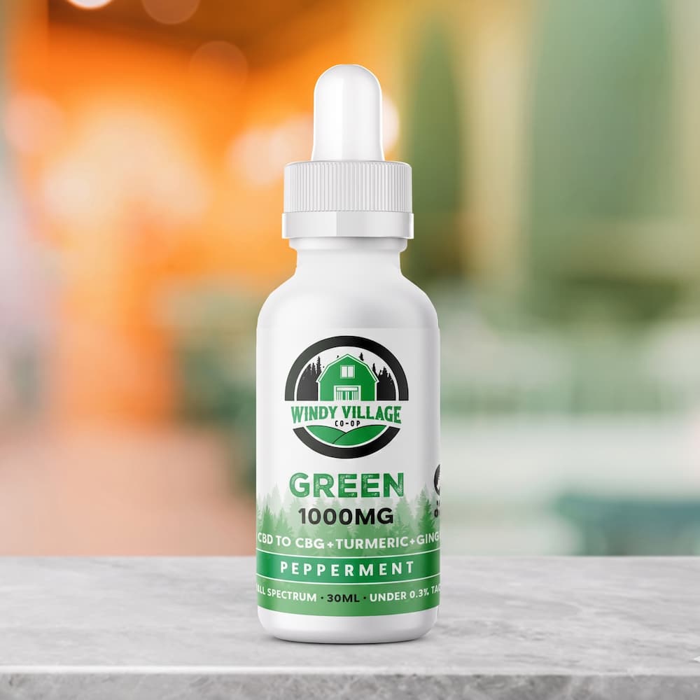 Windy Village Hemp-Derived CBG:CBD Green Tincture (1000mg 30mL)