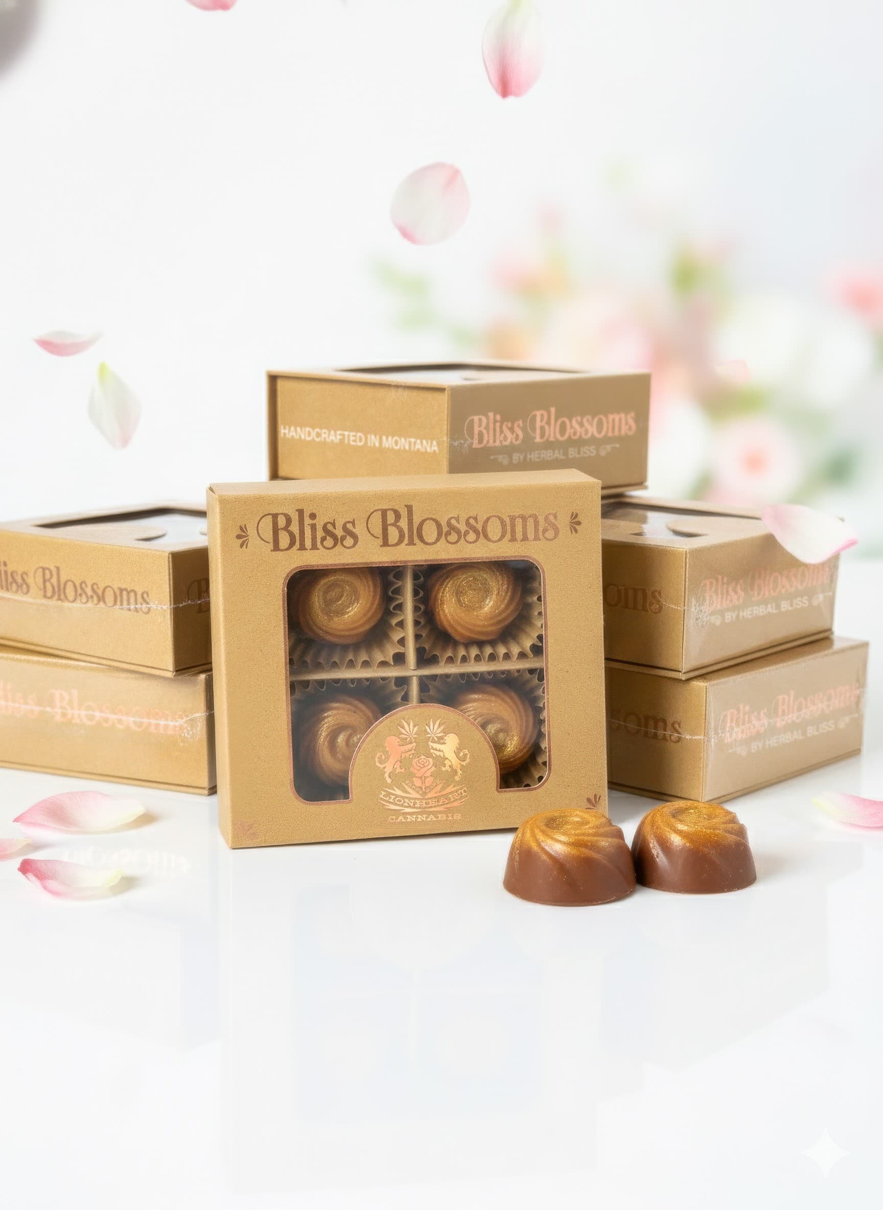 Herbal Bliss Dark Chocolate Raspberry Bliss Blossoms - 56.56mg(4Pk) - Herbal Bliss