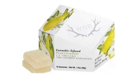 Wyld 10mg 1:1 CBG:THC Gummies - Pear - 20ct