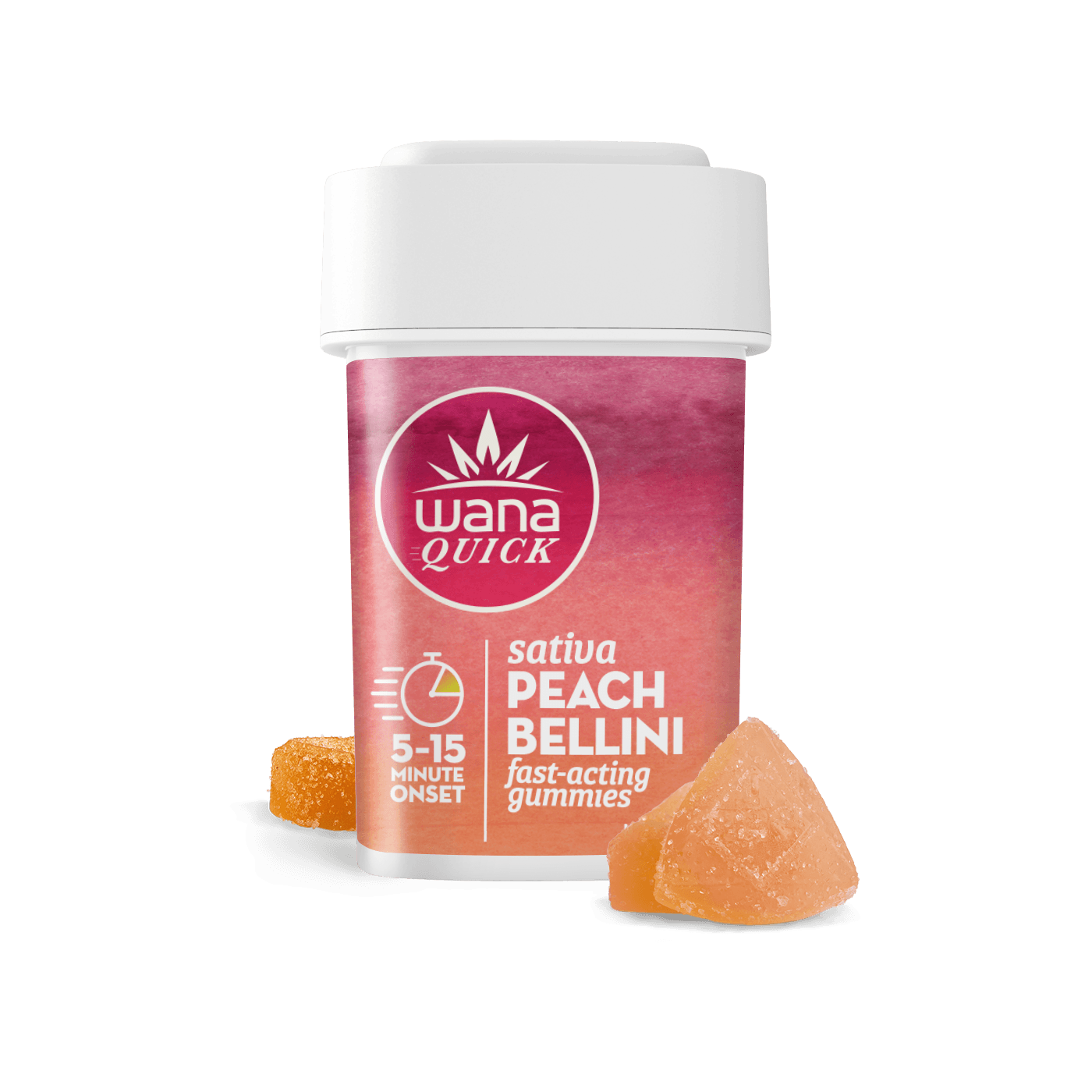 Wana 5mg Sativa Fast Acting Gummies - Peach Bellini - 20 ct