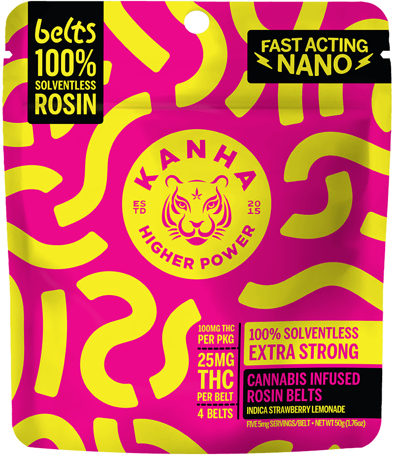 KANHA 5mg Indica Rosin Gummy Belts - Strawberry Lemonade - 20ct
