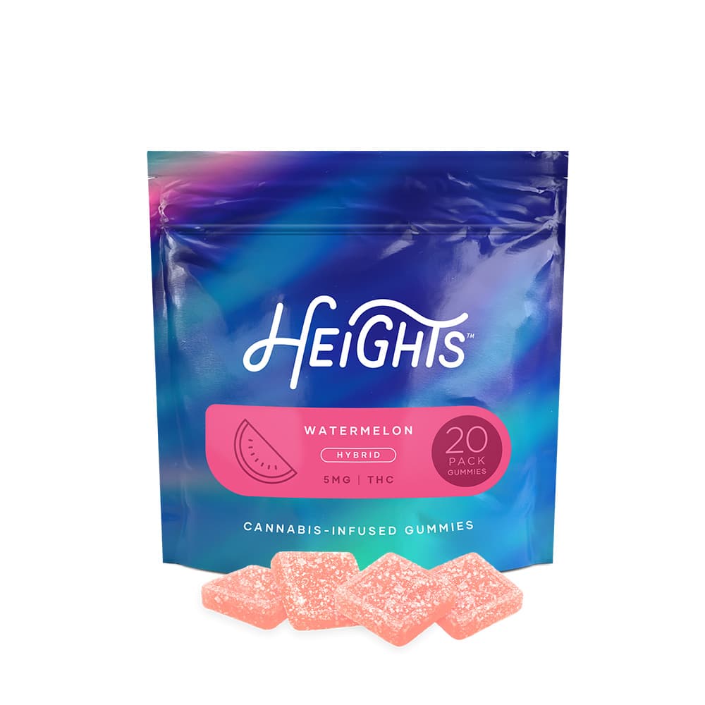 Heights 5mg Hybrid Gummies - Watermelon - 20ct