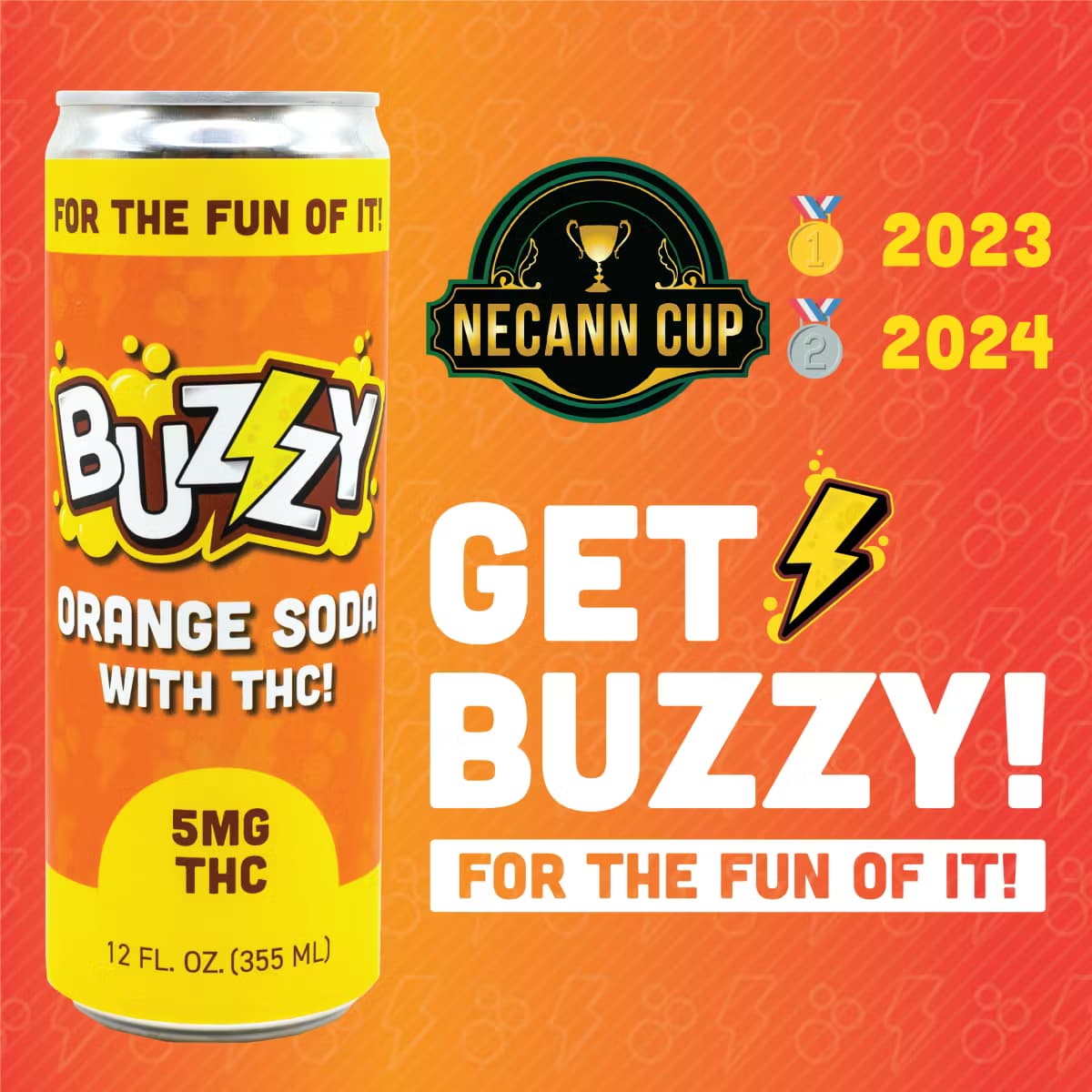 Buzzy 5mg THC Soda - Orange