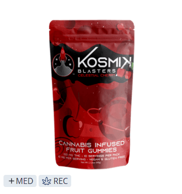 Kosmik Brands Sour Blaster - Celestial Cherry Gummies 100mg