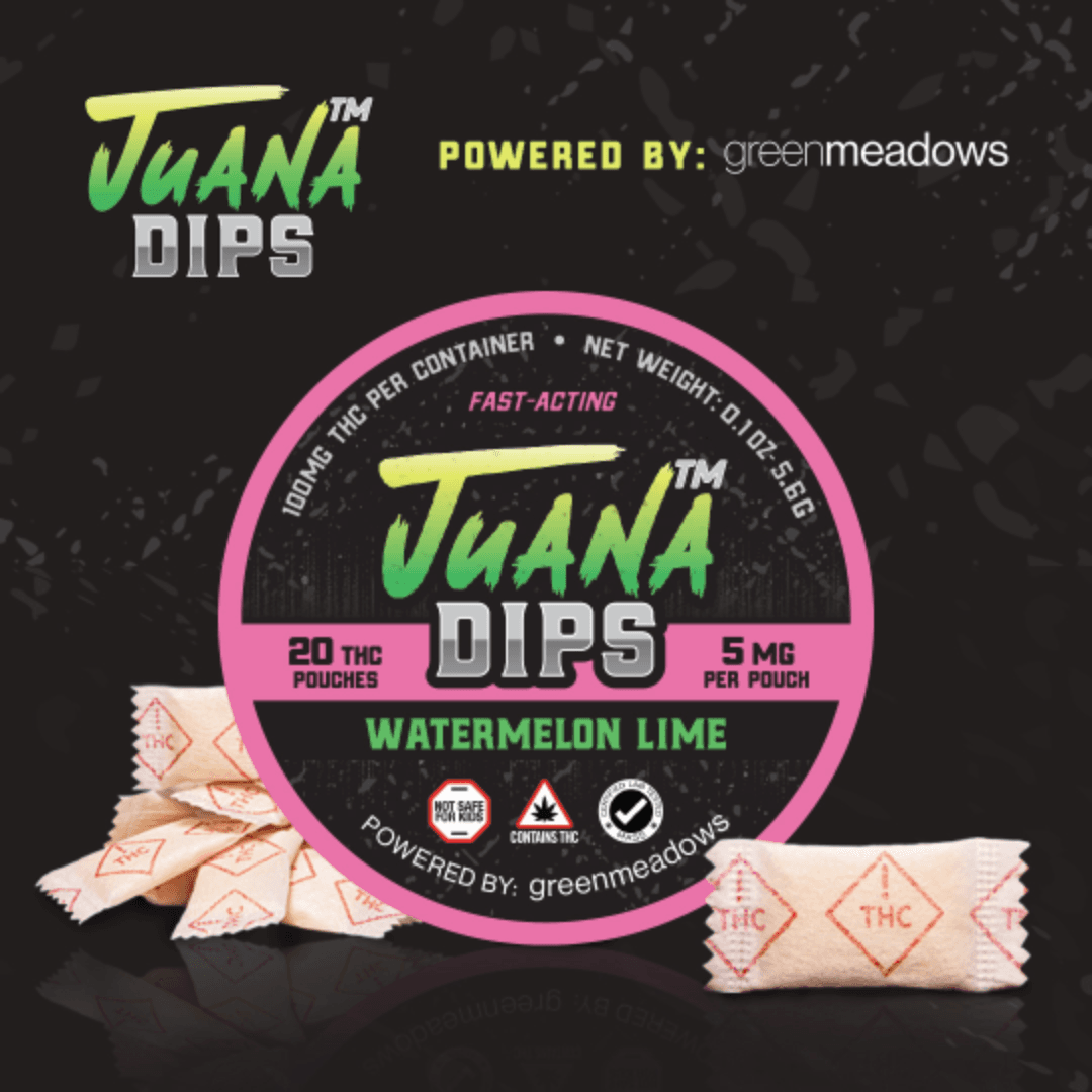 JuanaDips Watermelon Lime | THC Pouches 20pk | 100mg