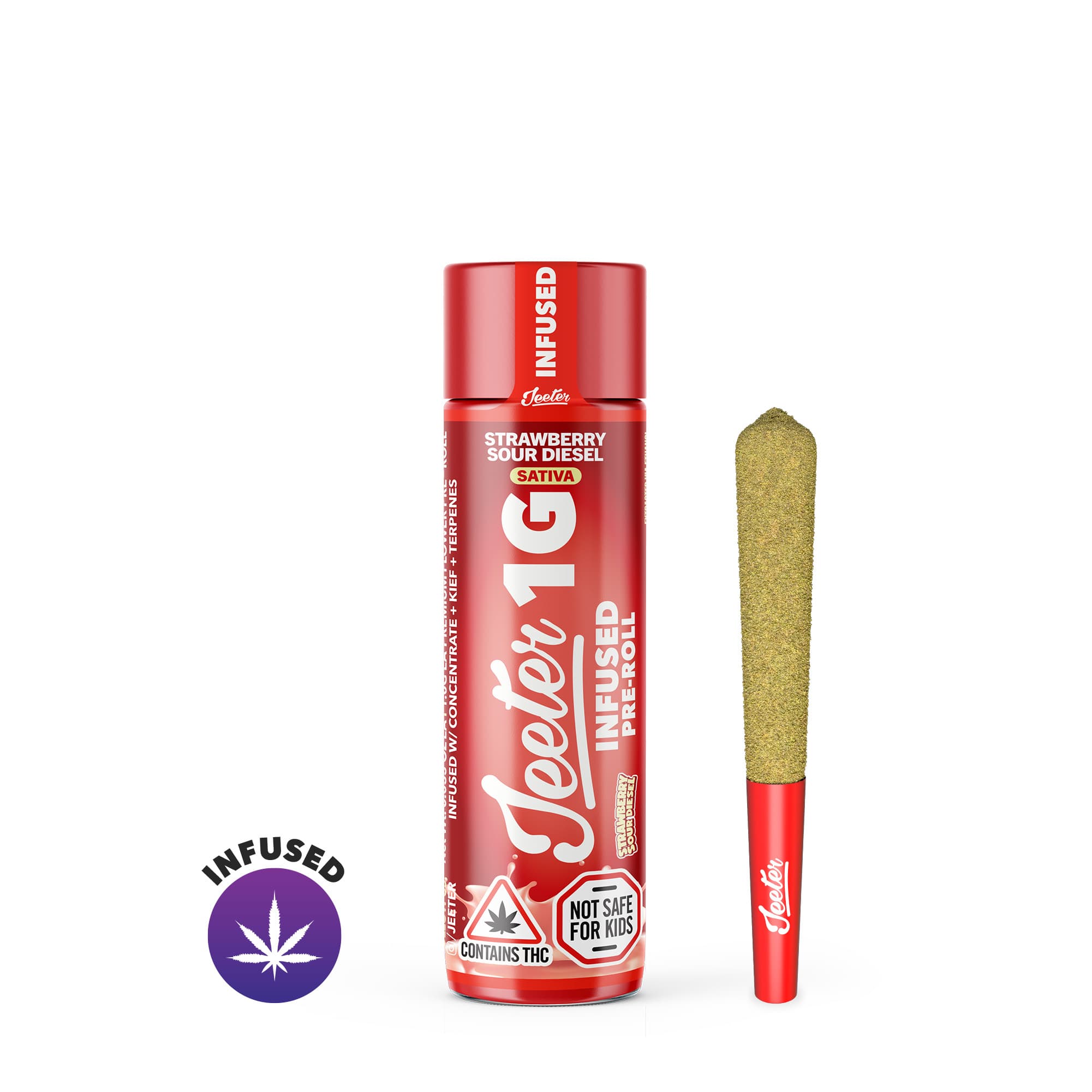 Jeeter Strawberry Sour Diesel Jeeter Infused Pre-Roll | 1g