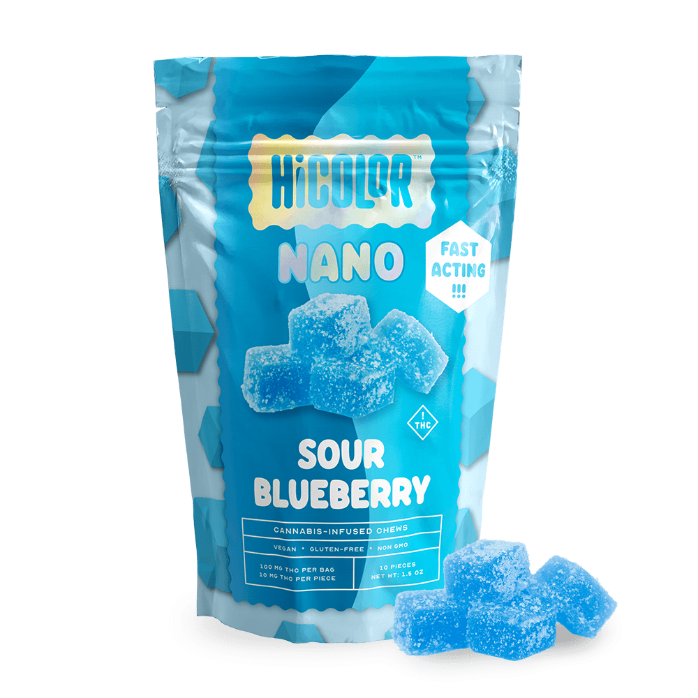 HiCOLOR Vireo HiColor Nano Chews Sour Blueberry 100mg (10ct)