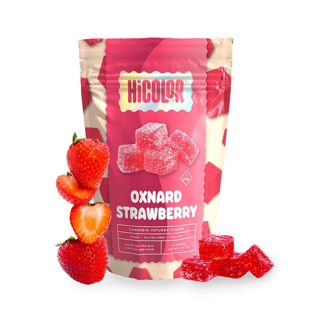 HiCOLOR Vireo High THC HiColor Chews Oxnard Strawberry 100mg (10ct)