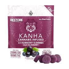 KANHA 2:1 Blueberry Acai Harmony Restore CBG Gummies