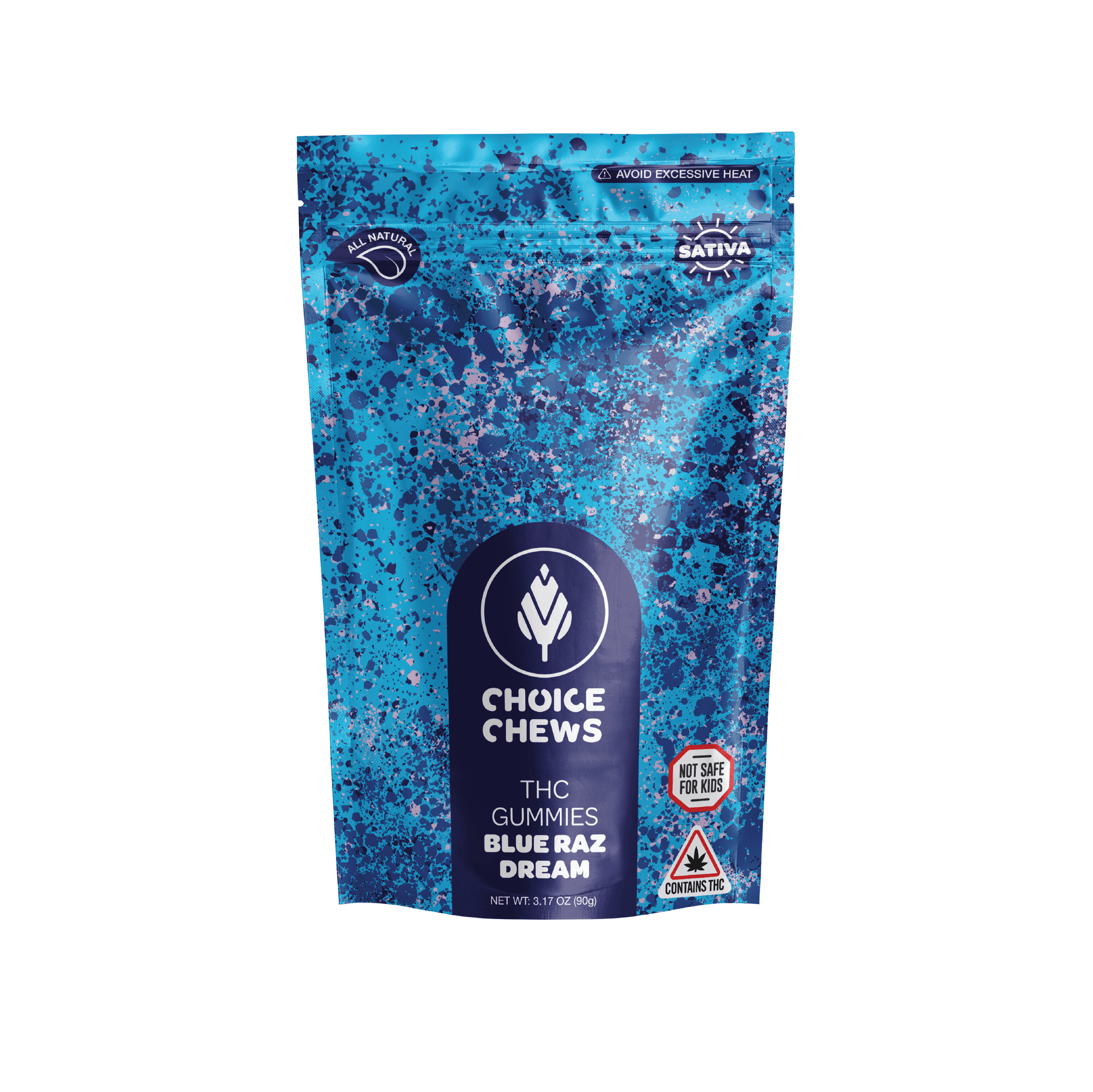 Choice Chews Blue Raz | 100mg 10pk Gummies