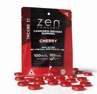ZEN Cherry | 1:1 CBD:THC Gummies | 100mg