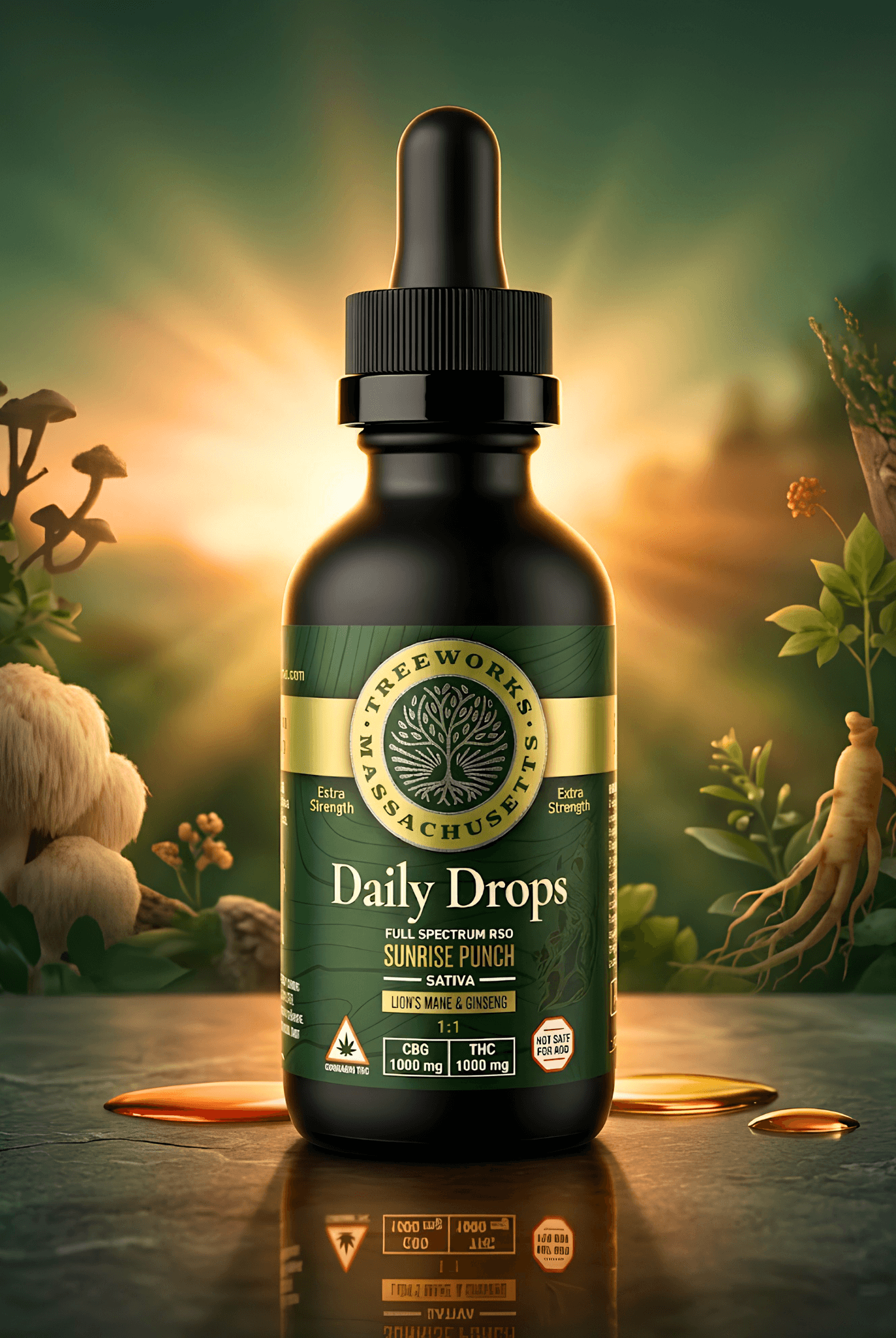 Treeworks Daily Drops - Sativa - 2000mg TAC (1000mg CBG | 1000mg THC)