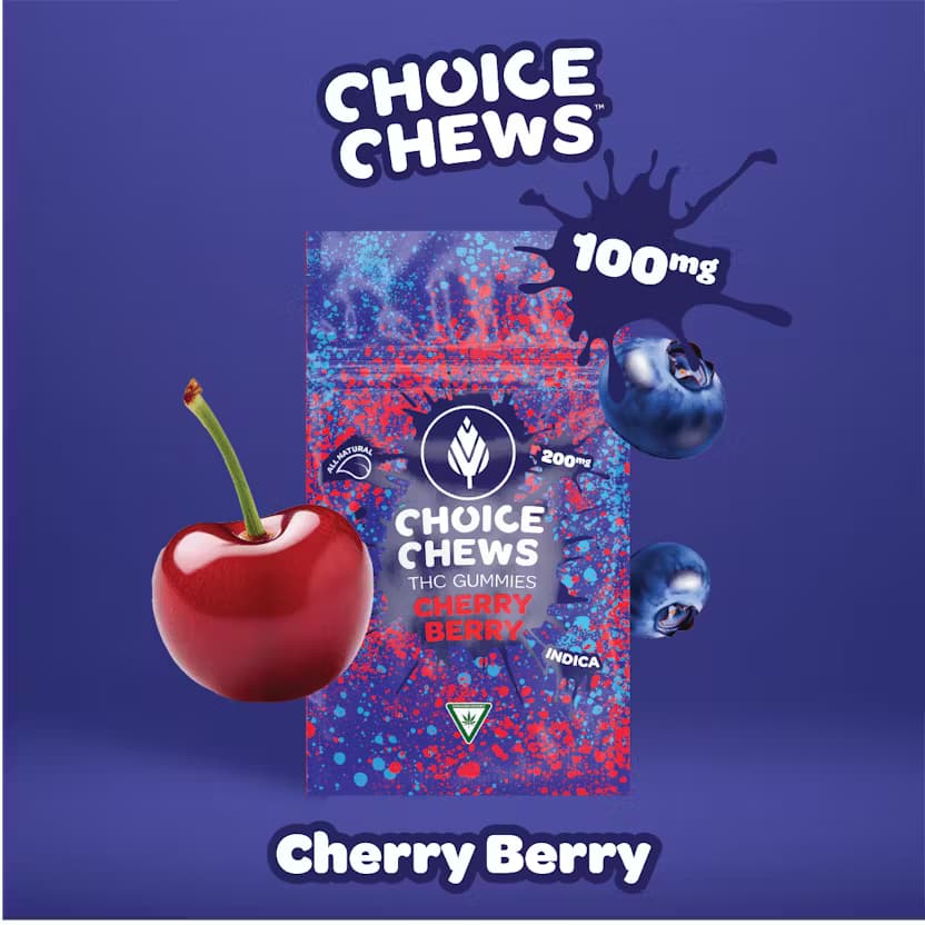 Choice Chews - Cherry Berry Indica Gummies (100mg 20pk)