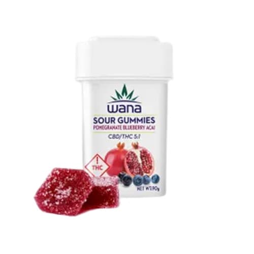 Wana Sour Pomegranate Blueberry Acai 5:1 Gummies