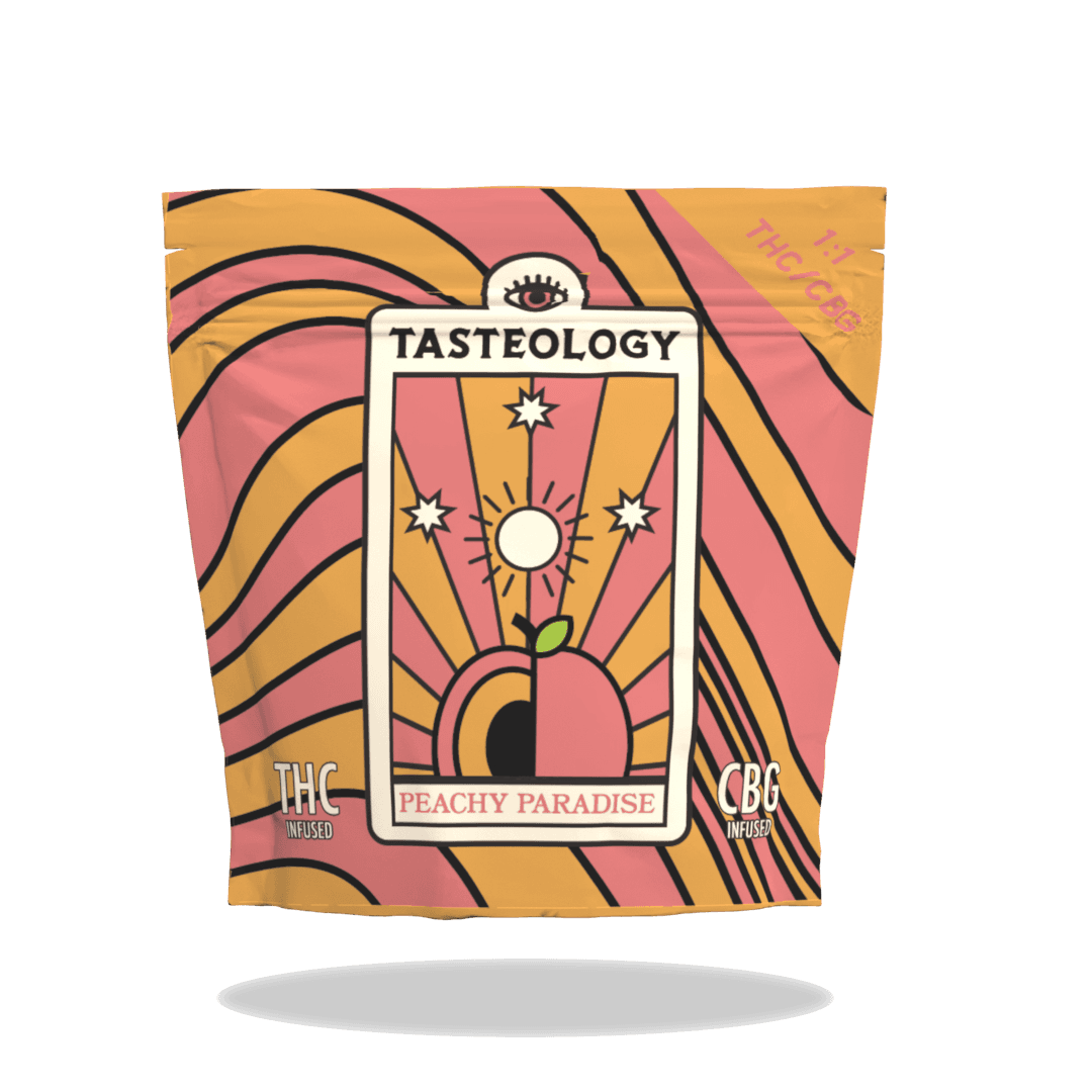 Tasteology Fruit Chews | Tasteology || Peachy Paradise 1:1 [CBG:THC] [Fast Acting] | 20pk