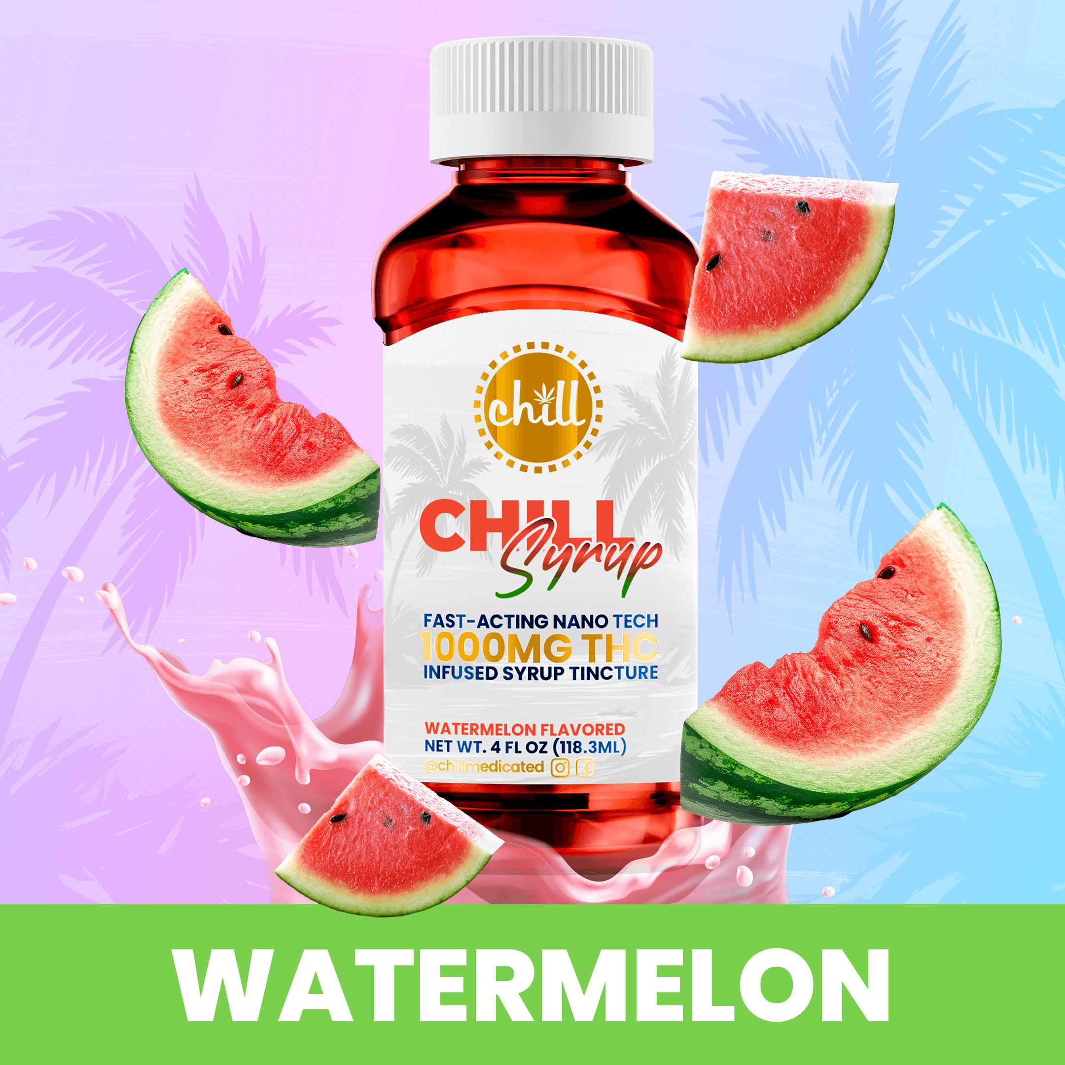 Chill Medicated Watermelon | 1000mg THC Syrup