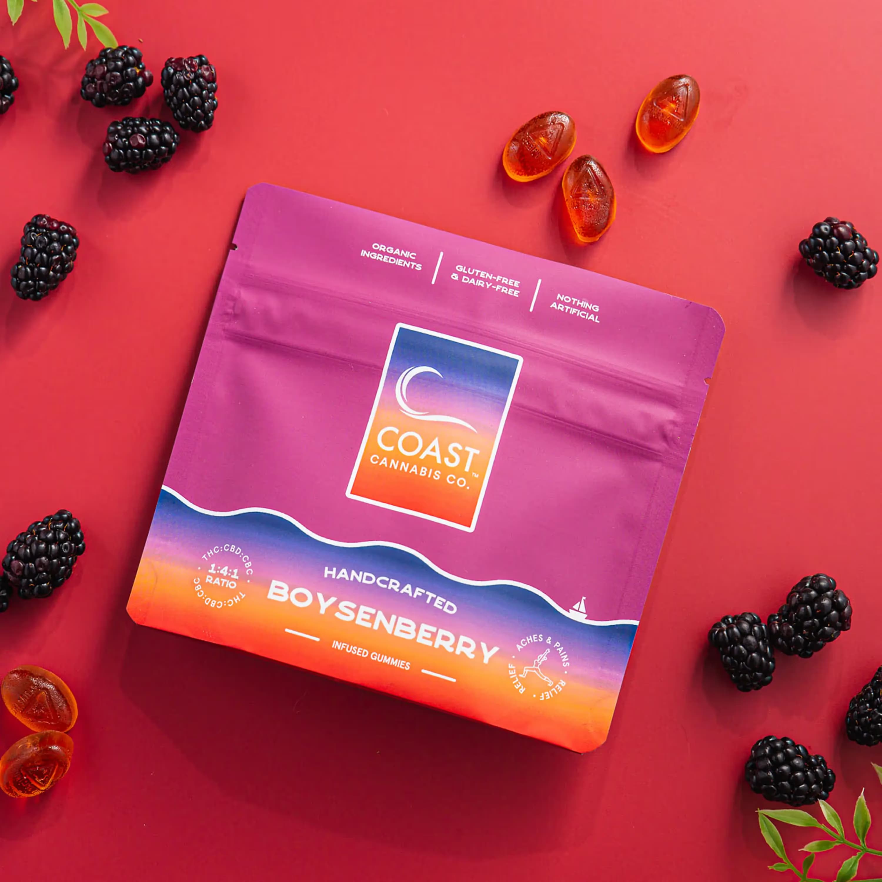 COAST Cannabis Co. Boysenberry 1:4:1 (THC:CBD:CBC) | Gummies | 100mg