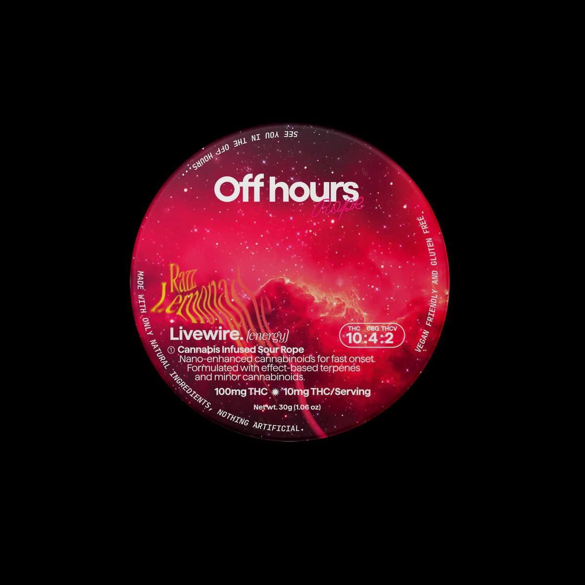 Off Hours OFF HOURS Razz Lemonade Livewire Effect-Based Rope 100mg