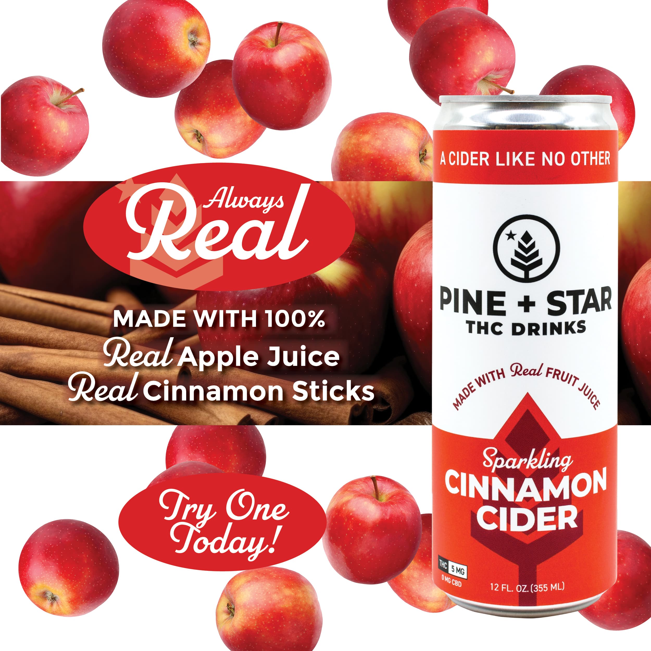 Pine + Star Cinnamon Cider - 5mg