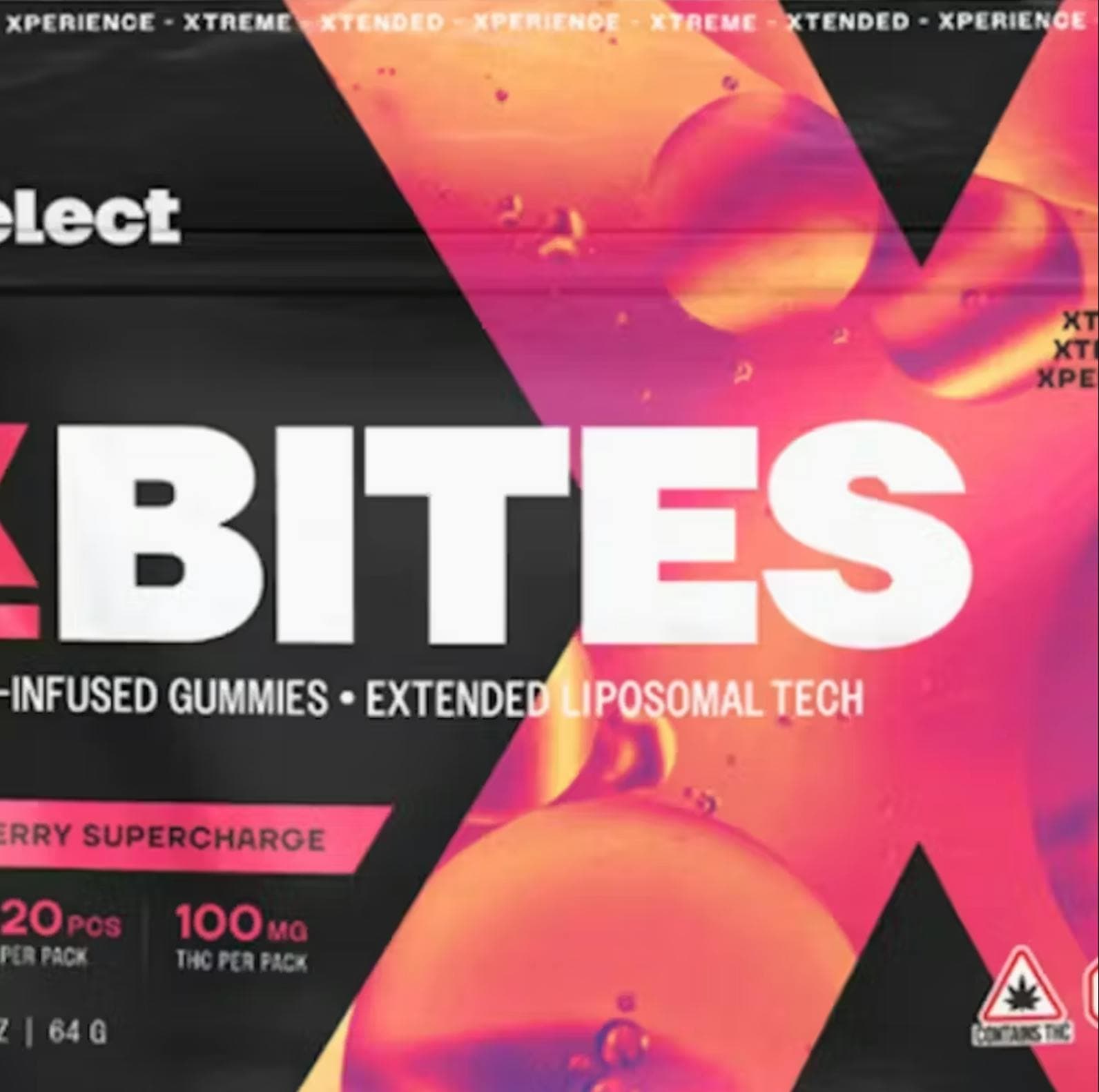 Select Select Edibles X Bites 10pk/100mg- Strawberry Supercharge