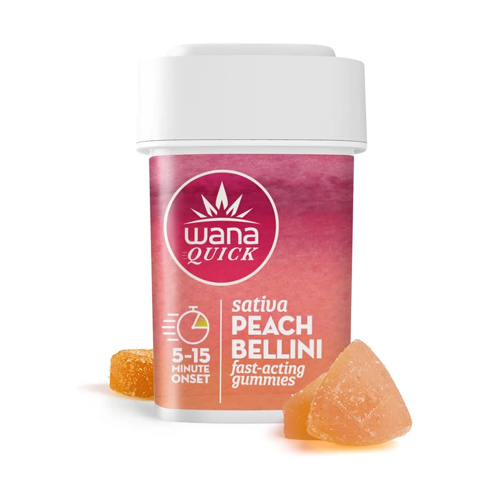 Wana Peach Bellini Fast Acting Gummies | 100mg - Wana