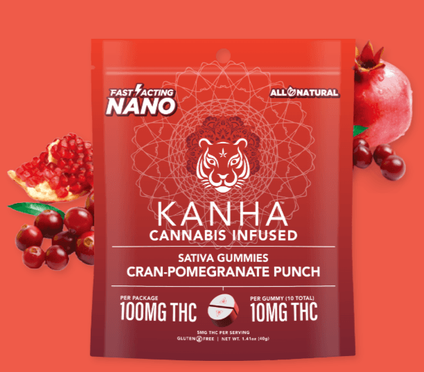 KANHA Cran-Pomegranate Punch Nano Gummies | 100mg - Kanha