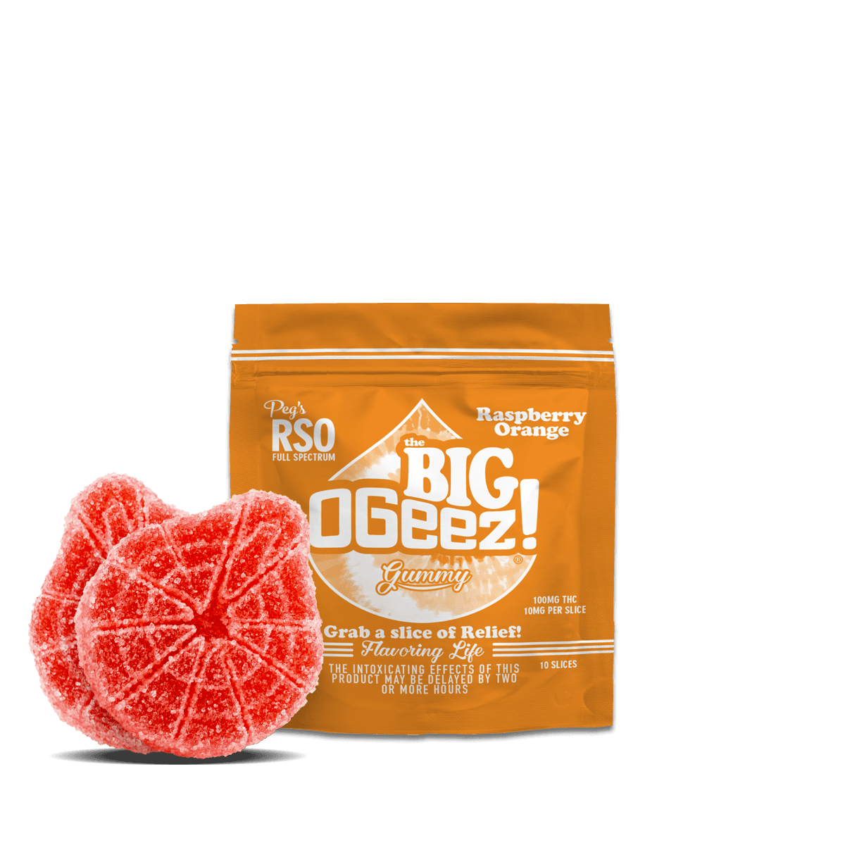 OGeez! PEG'S BIG RASPBERRY ORANGE RSO | 2PK/50MG