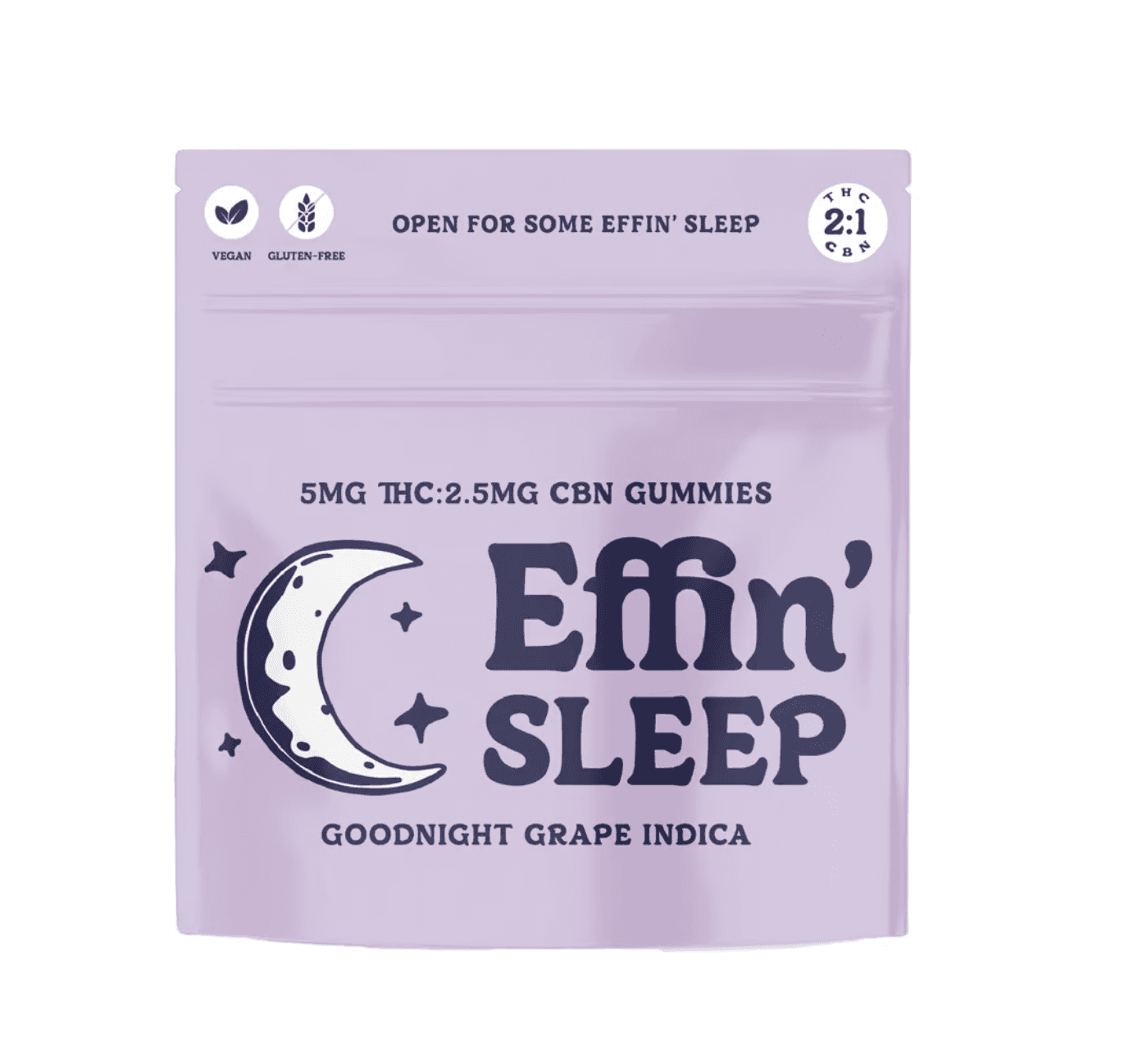 Effin Sleep Goodnight Grape Indica 2:1 THC:CBN Gummies - 20 Pack