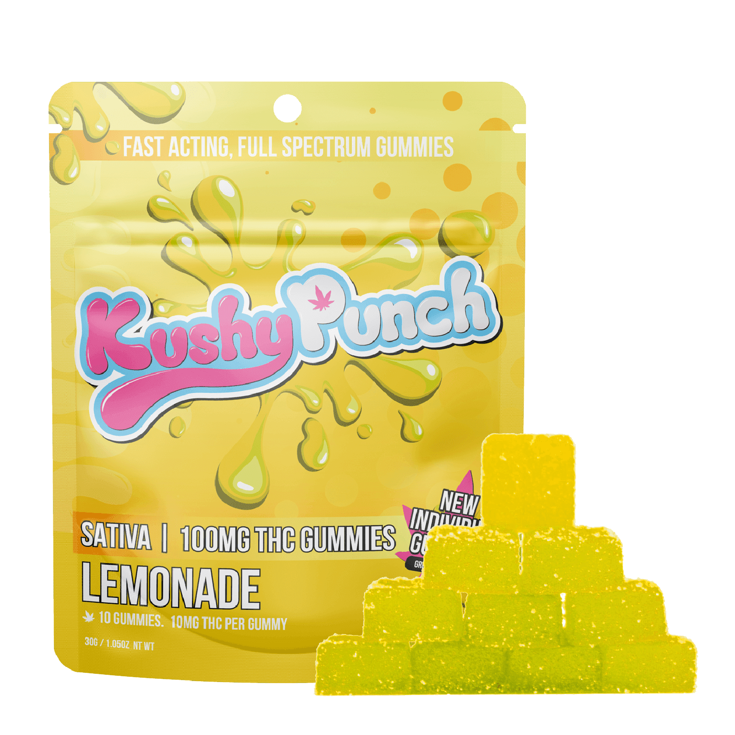 Kushy Punch Lemonade | Fast Acting Gummies | 100mg