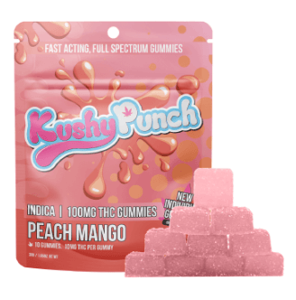 Kushy Punch Peach Mango | Fast Acting Gummies | 100mg