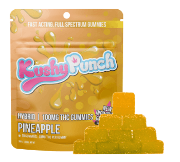 Kushy Punch Pineapple | Fast Acting Gummies | 100mg