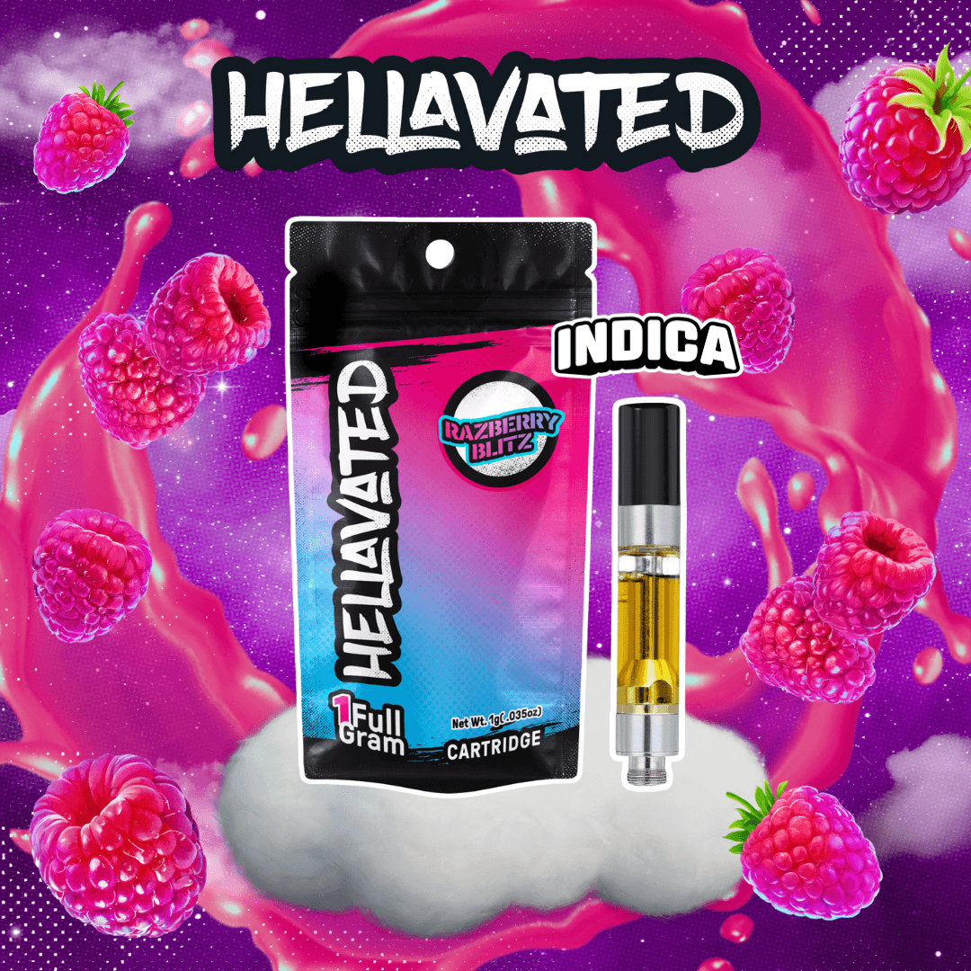 Hellavated Razberry Blitz Distillate Cartridge | 1g