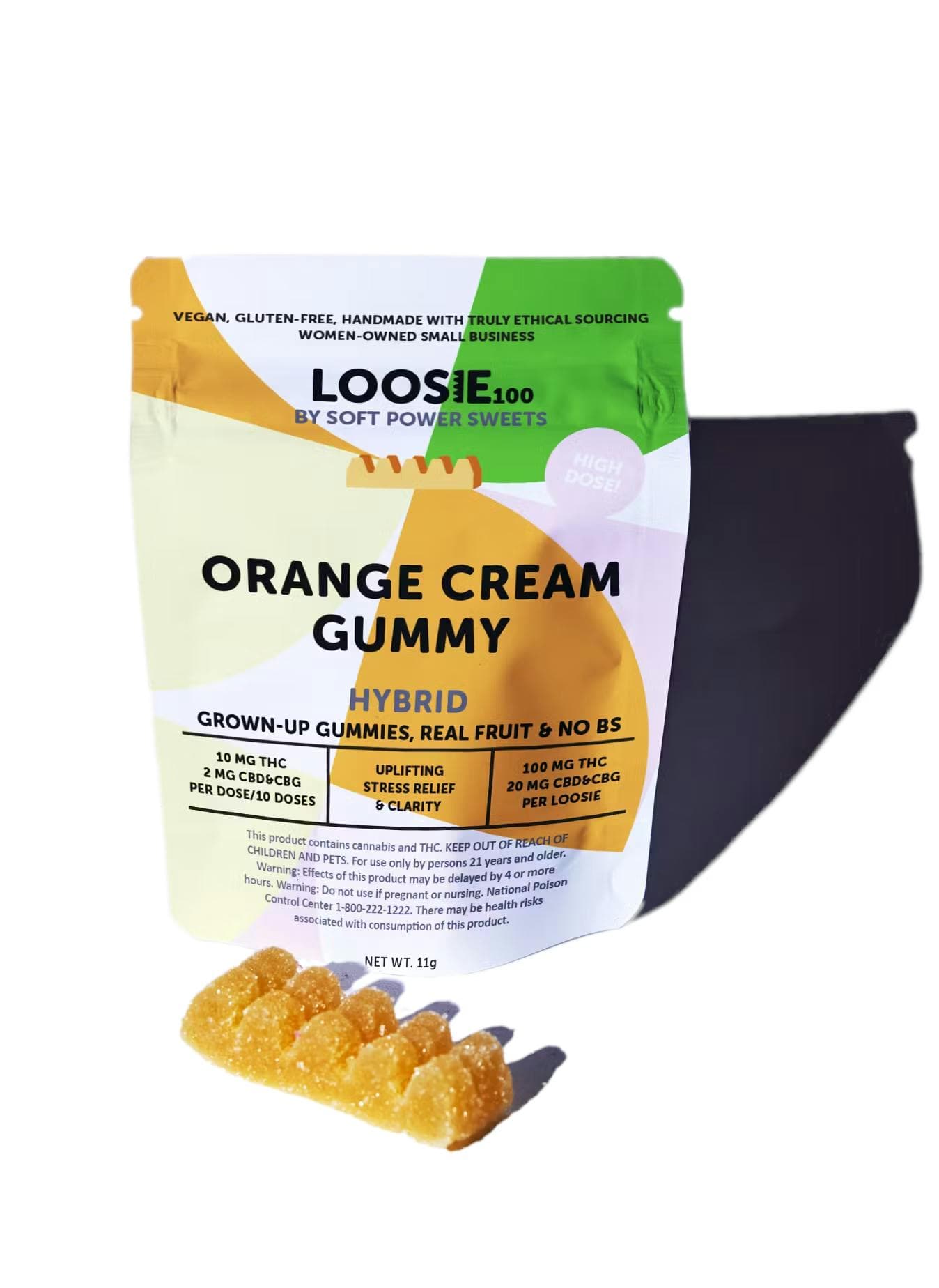 Soft Power Sweets Orange Cream "Loosie" Gummy | 5:1:1 THC:CBD:CBG | 100mg