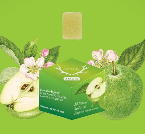 Wyld Gummies 100mg 10 Pack - Sour Apple