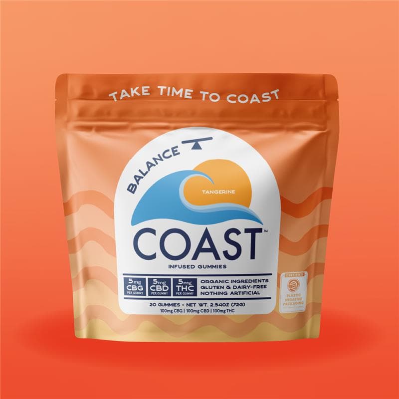 COAST Cannabis Co. Gummies 20 Pack - Tangerine 1:1:1