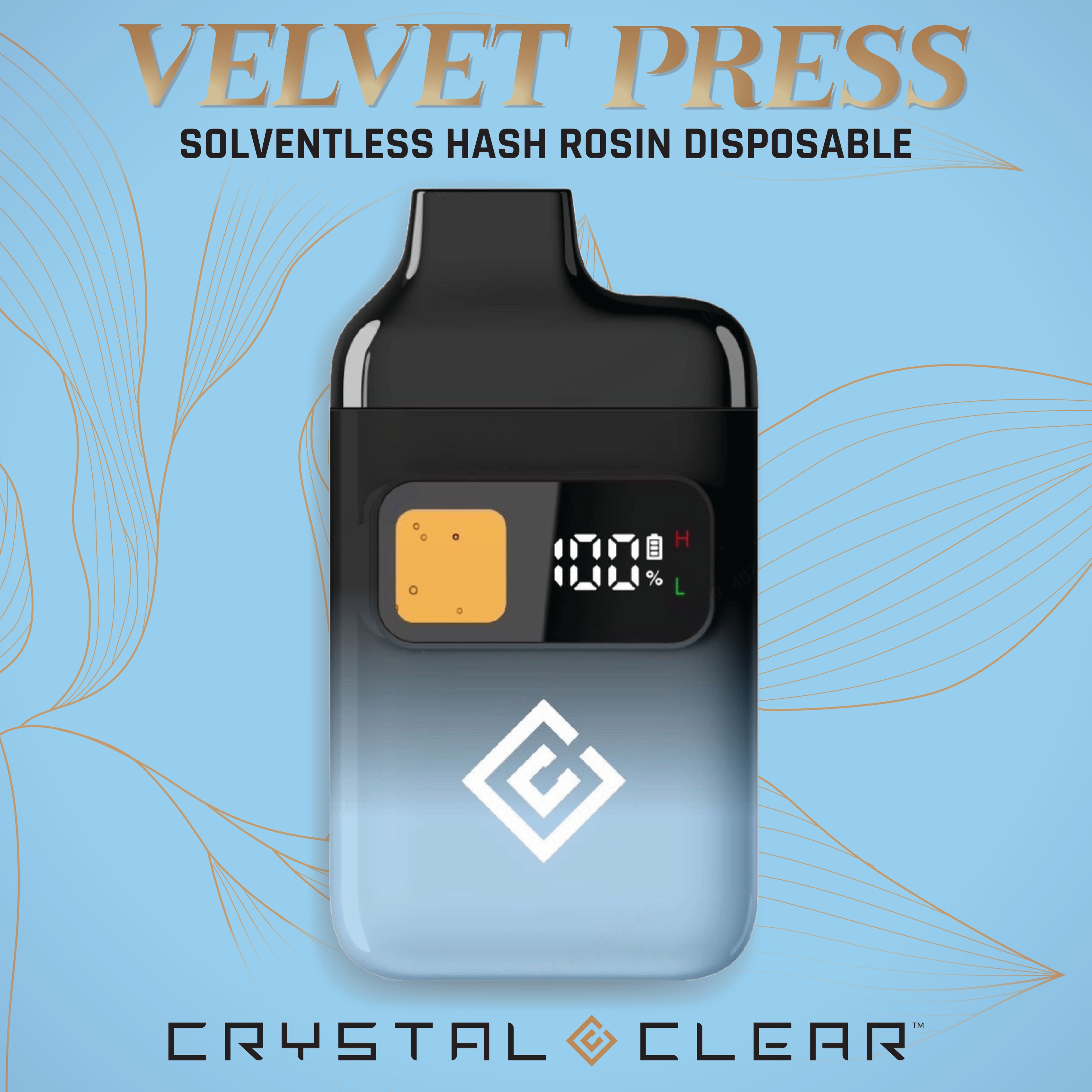 Crystal Clear Disposable Vape | Crystal Clear Velvet Press | Triangle Cake [Live Rosin] | 1g