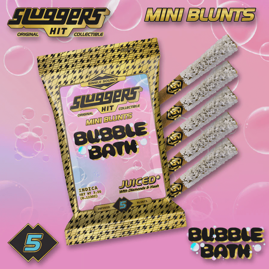 Sluggers Bubble Bath Hash & Diamond Infused mini blunt 5pk | Sluggers |