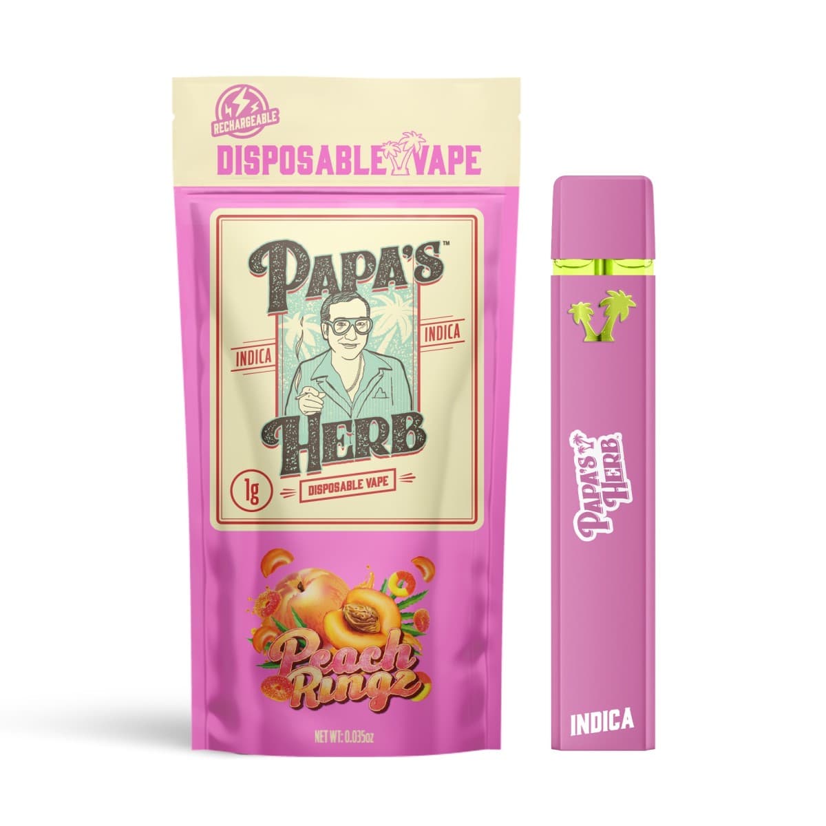 Papa's Herb Disposable Vape - Peach Ringz