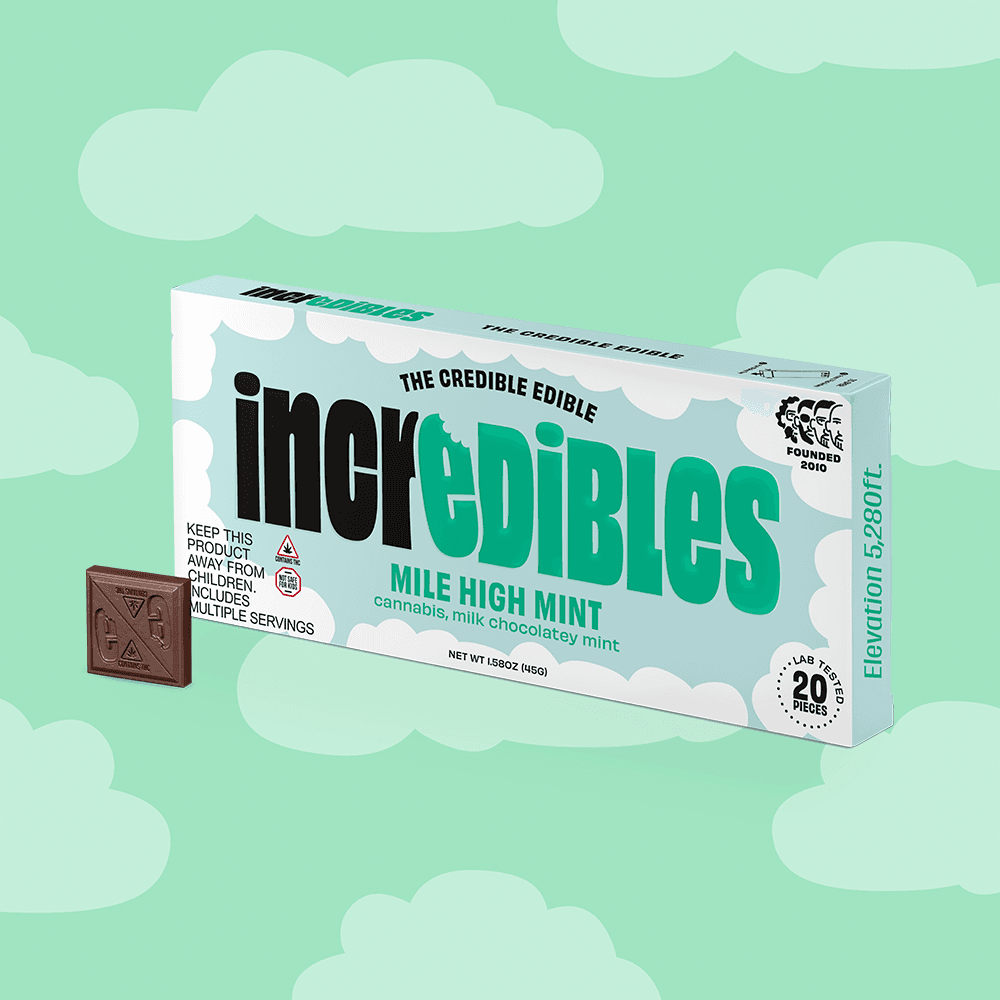 incredibles Mile High Mint Bar | Chocolate | 20 pack | 100mg THC