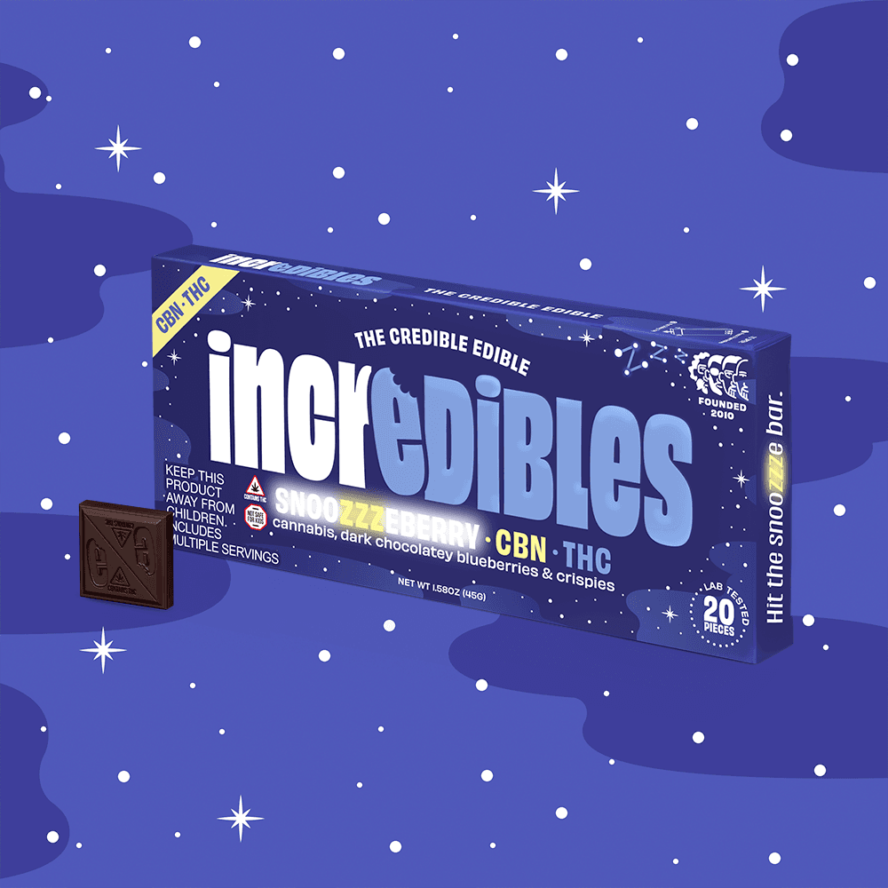 incredibles 5:1 Snoozzzeberry + CBN Bar [20pk] (100mg THC/20mg CBN)